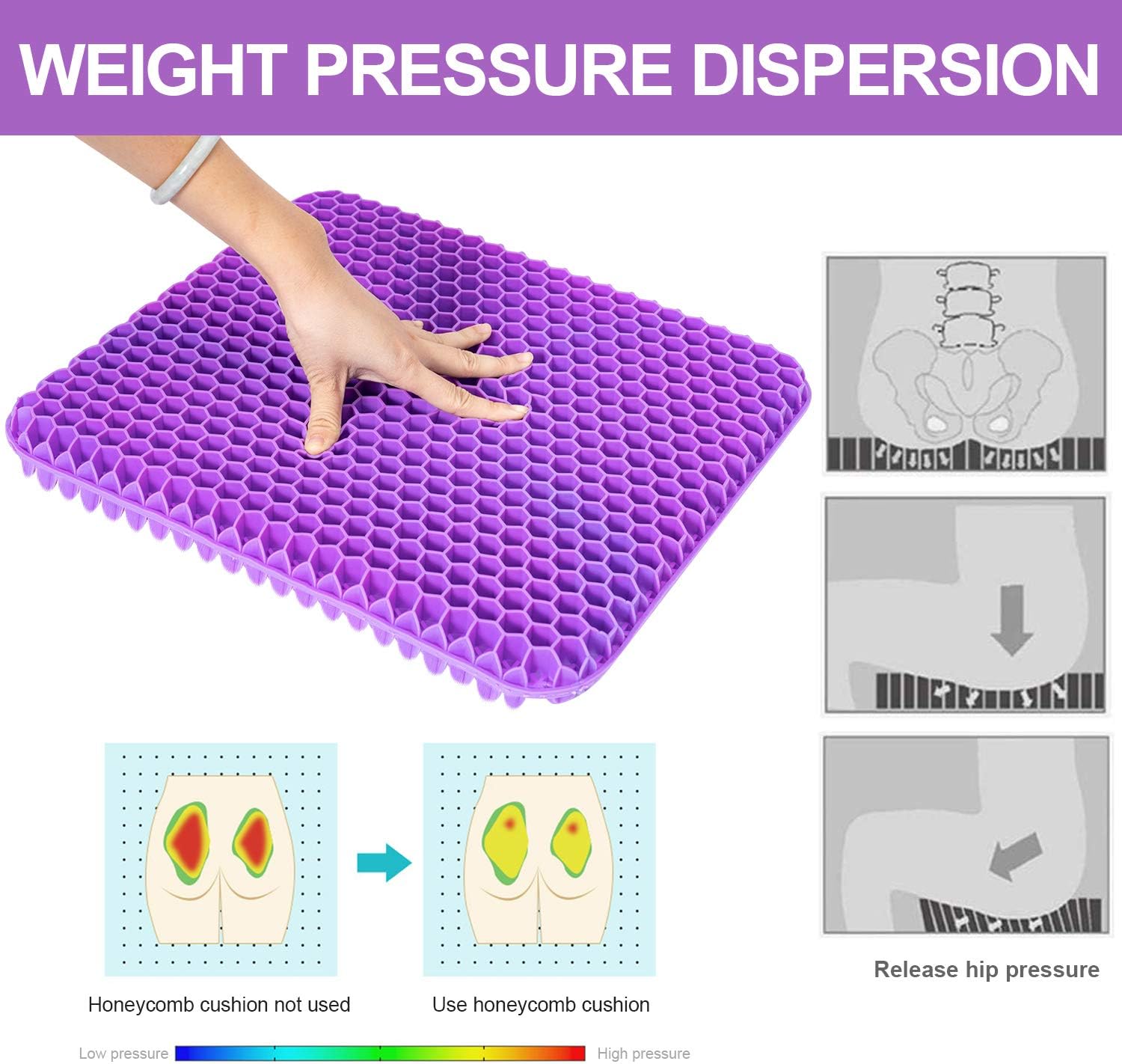💺 Silicone Gel Seat Cushion for Prolonged Sitting