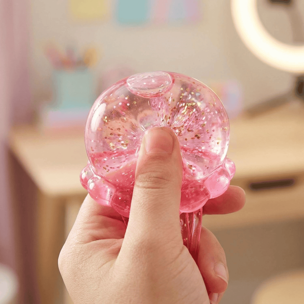 ✨ Cute Glitter Jellyfish Squishy, Easter Basket Stuffer for Kids