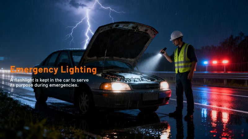 Pocket Rechargeable EDC Flashlight: Mini Keychain Light with Fire Starter & Window Breaker
