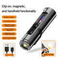 Pocket Rechargeable EDC Flashlight: Mini Keychain Light with Fire Starter & Window Breaker