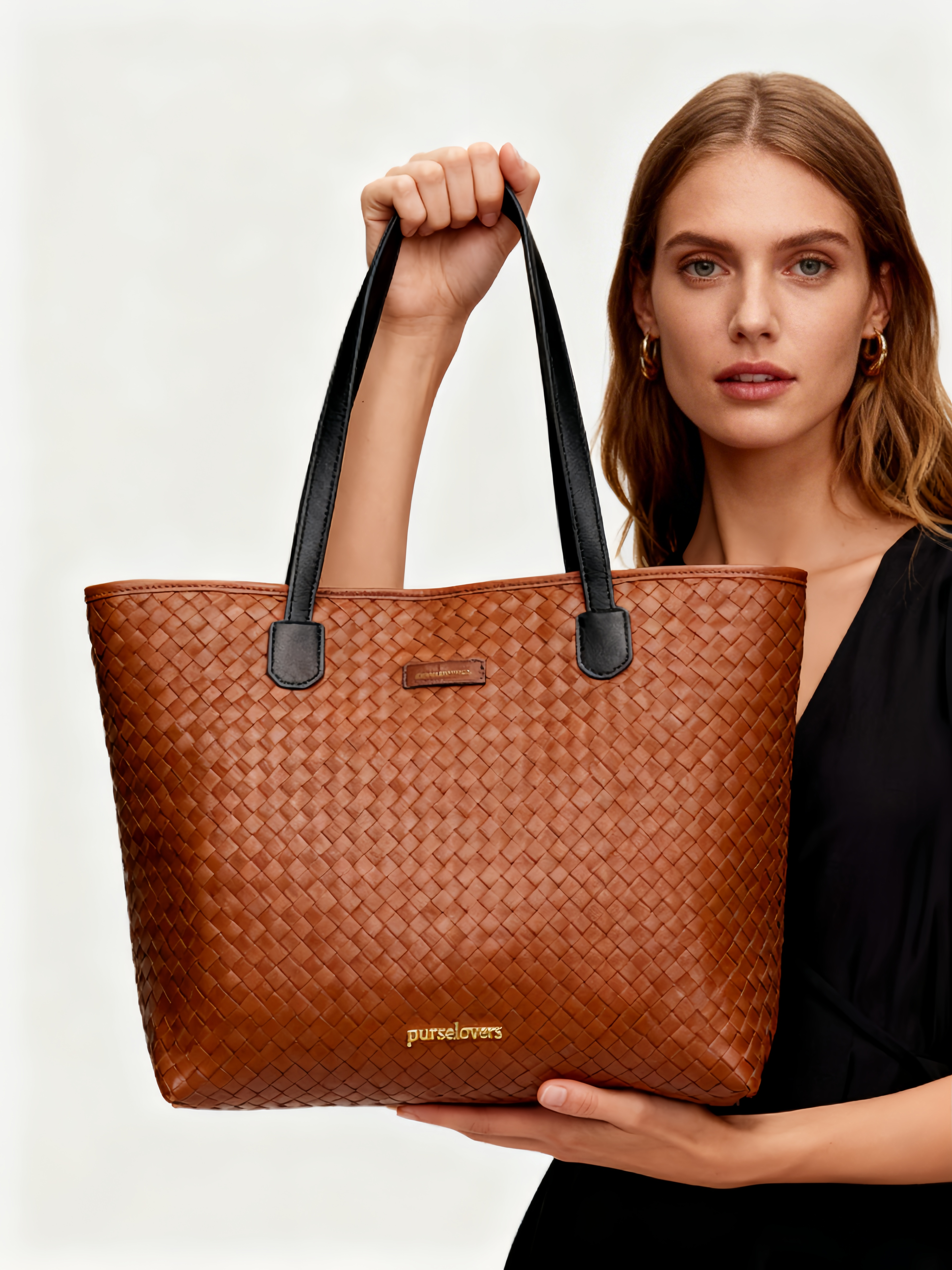 Purselovers Caramel Woven Tote Bag