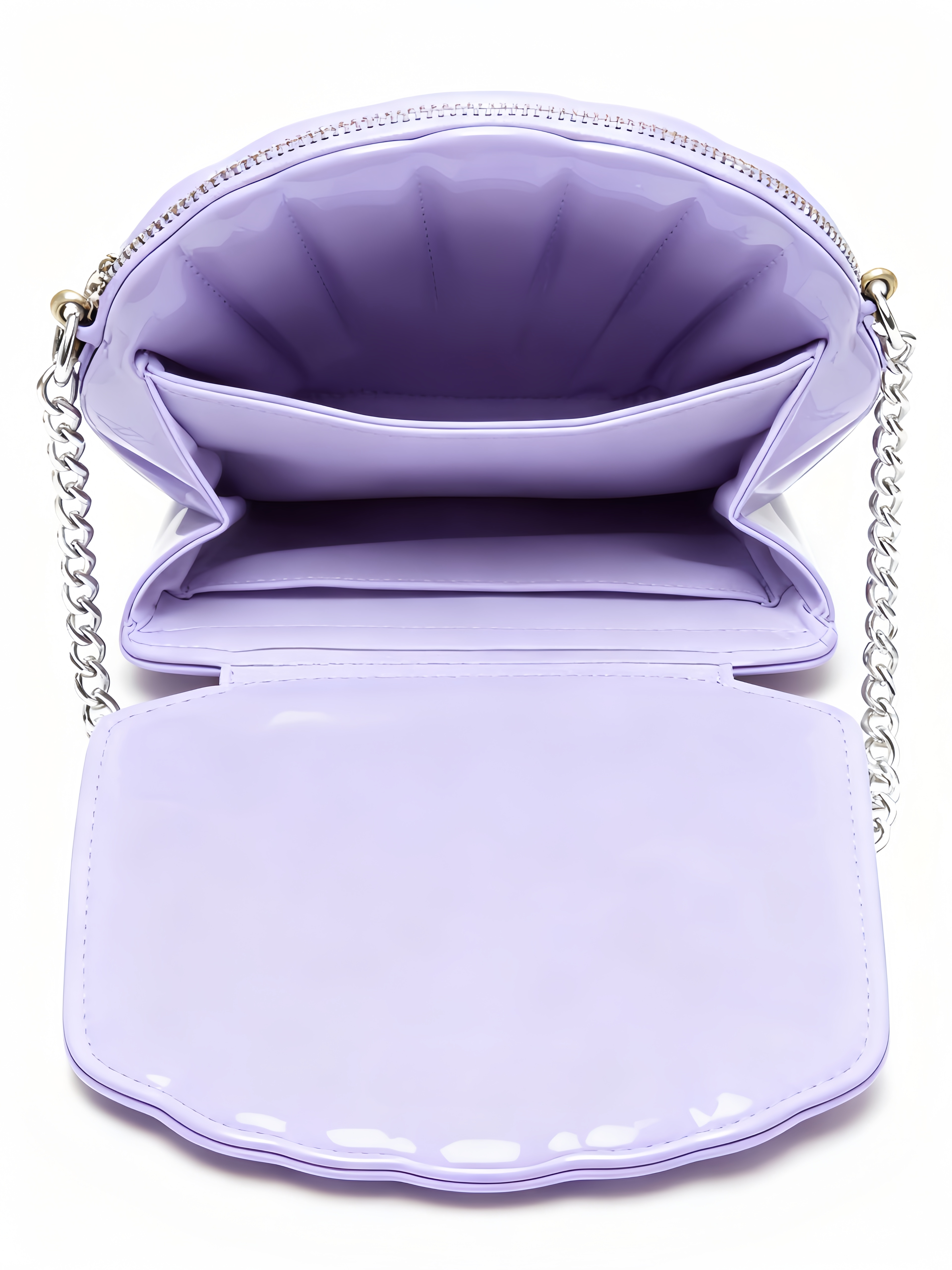 Purselovers Taro Purple Shell-shaped Crossbody Bag with Gold Logo