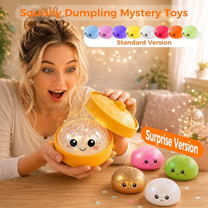 Dumpling Squishy Mystery Box, Random 1 of 14 Colors