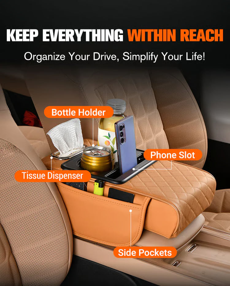 🔥Multifunctional PU Leather Car Armrest Box Mat 😍