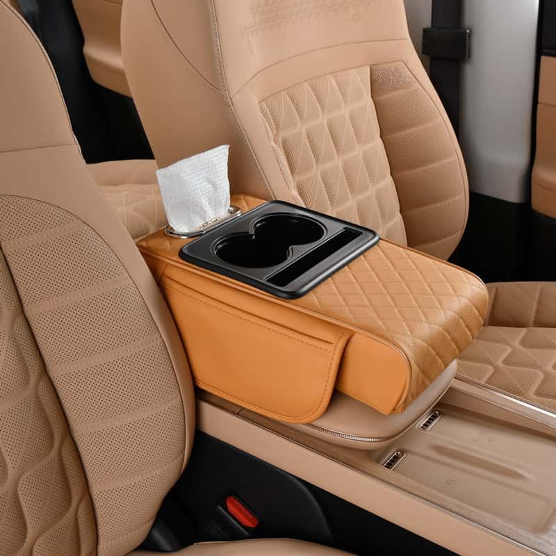🔥Multifunctional PU Leather Car Armrest Box Mat 😍