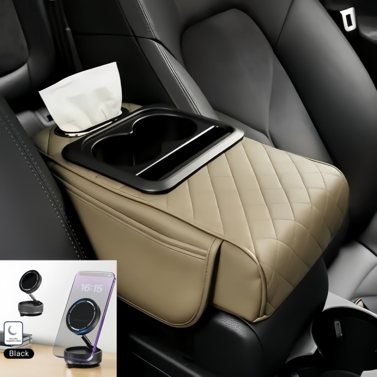 🔥Multifunctional PU Leather Car Armrest Box Mat 😍