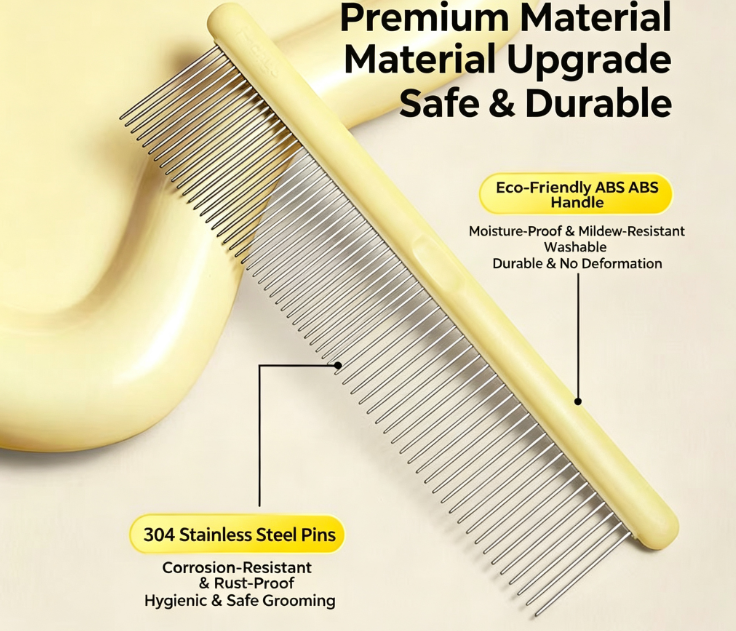 Pet comb, cat comb, cat hair comb, dog hair comb, pin brush comb, detangling comb, loose hair comb (recommended by an 8-year pet owner, super useful).