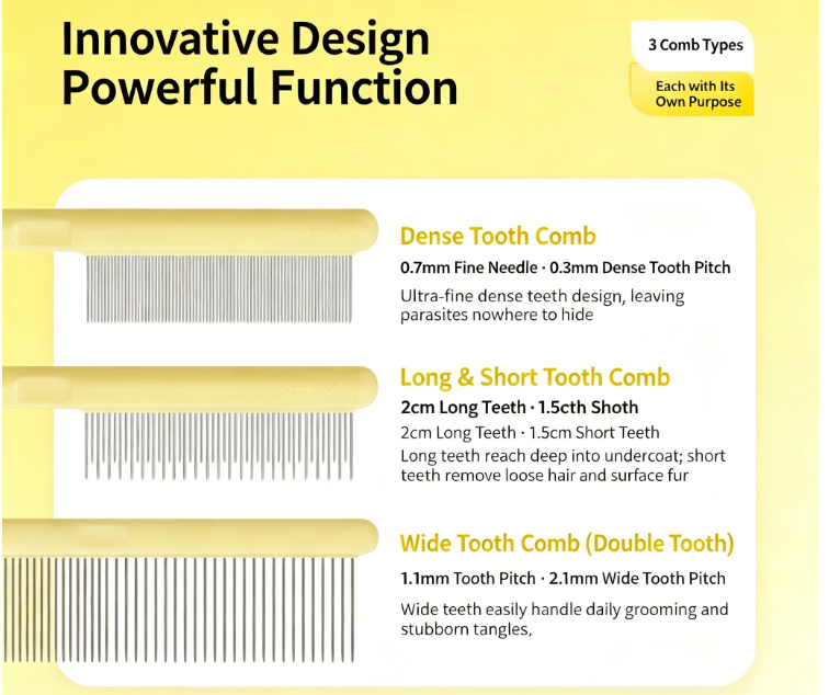 Pet comb, cat comb, cat hair comb, dog hair comb, pin brush comb, detangling comb, loose hair comb (recommended by an 8-year pet owner, super useful).