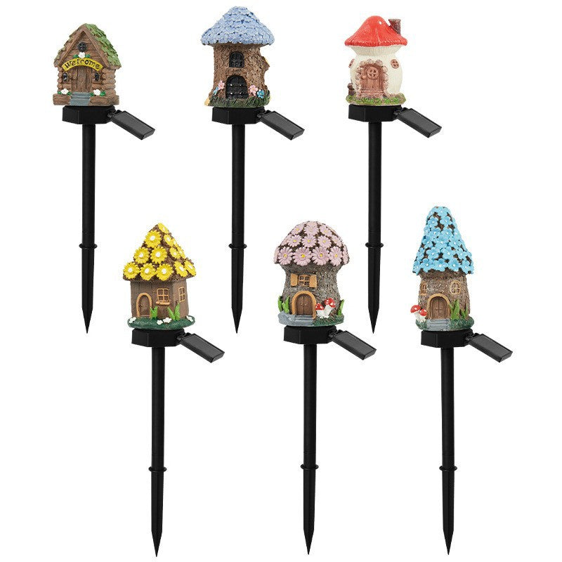 Solar Fairy-Tale Mushroom Cottage Garden Light