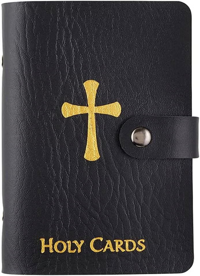 ✝️ Catholic Holy Card Holder – Pocket Prayer Card Organizer with Snap Closure