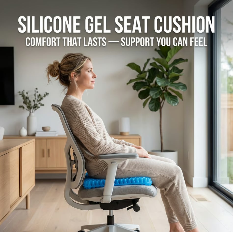 💺 Silicone Gel Seat Cushion for Prolonged Sitting
