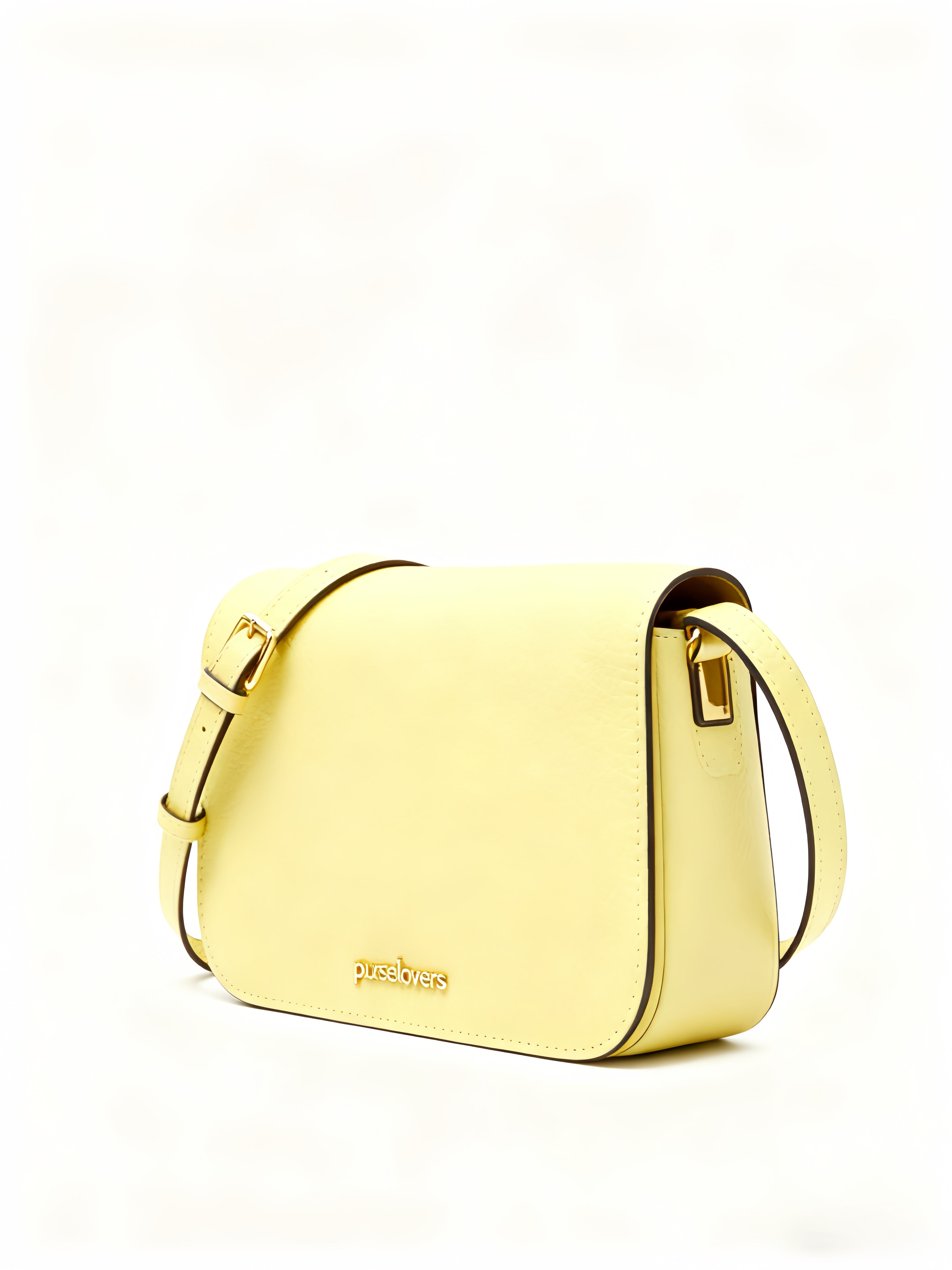 Purselovers Charm pale yellow leather crossbody bag