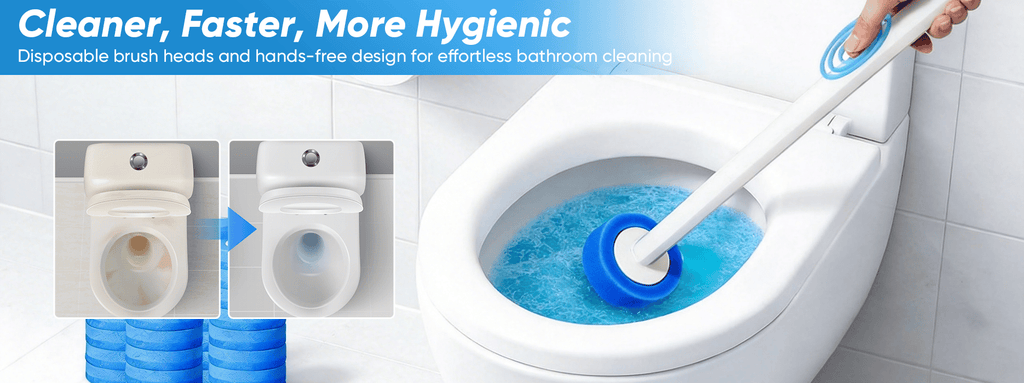 Hands-Free Flip-Top Disposable Toilet Brush