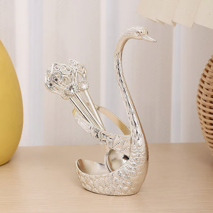 🎁Creative swan design coffee stirring spoon set (6 spoons)✈️
