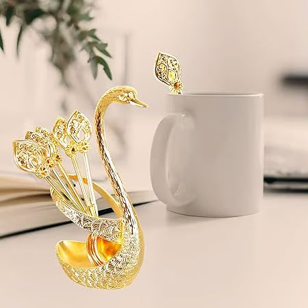 🎁Creative swan design coffee stirring spoon set (6 spoons)✈️