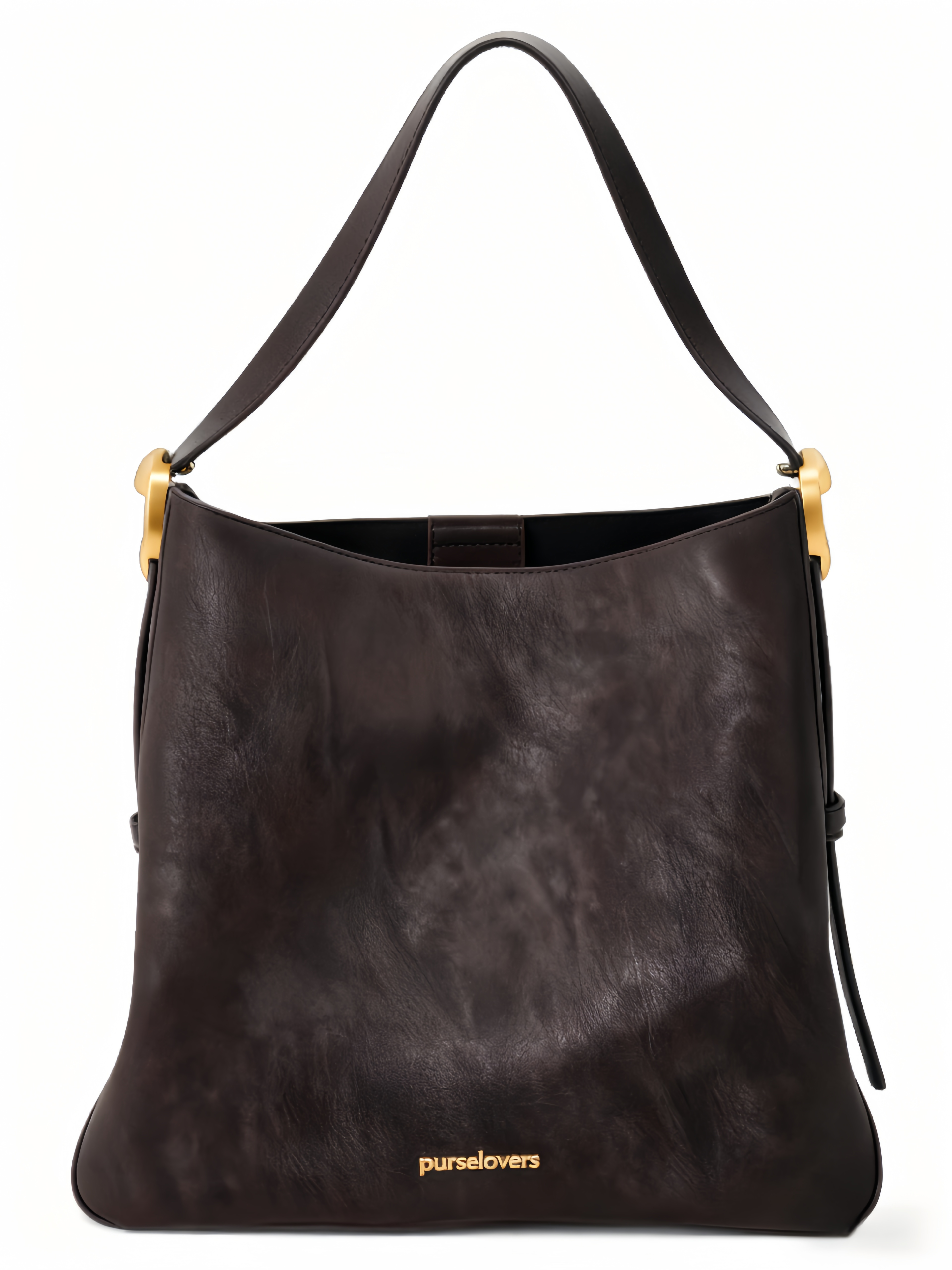 Purselovers Dark Grey Gold Label Lazy Crossbody Bag