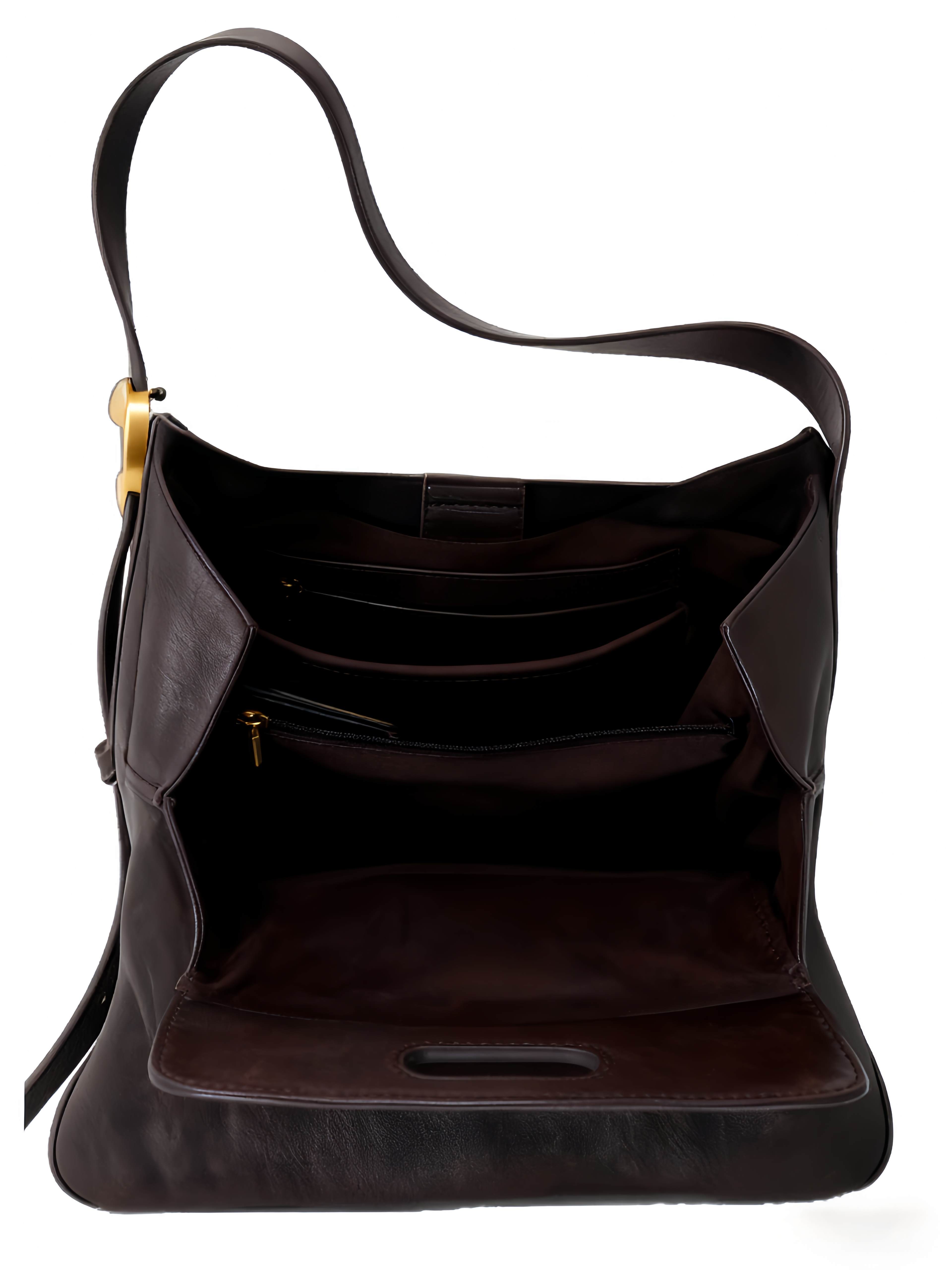 Purselovers Dark Grey Gold Label Lazy Crossbody Bag