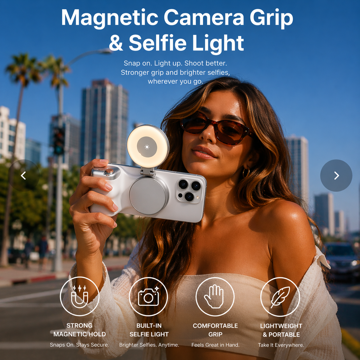 Magnetic Selfie Camera Grip