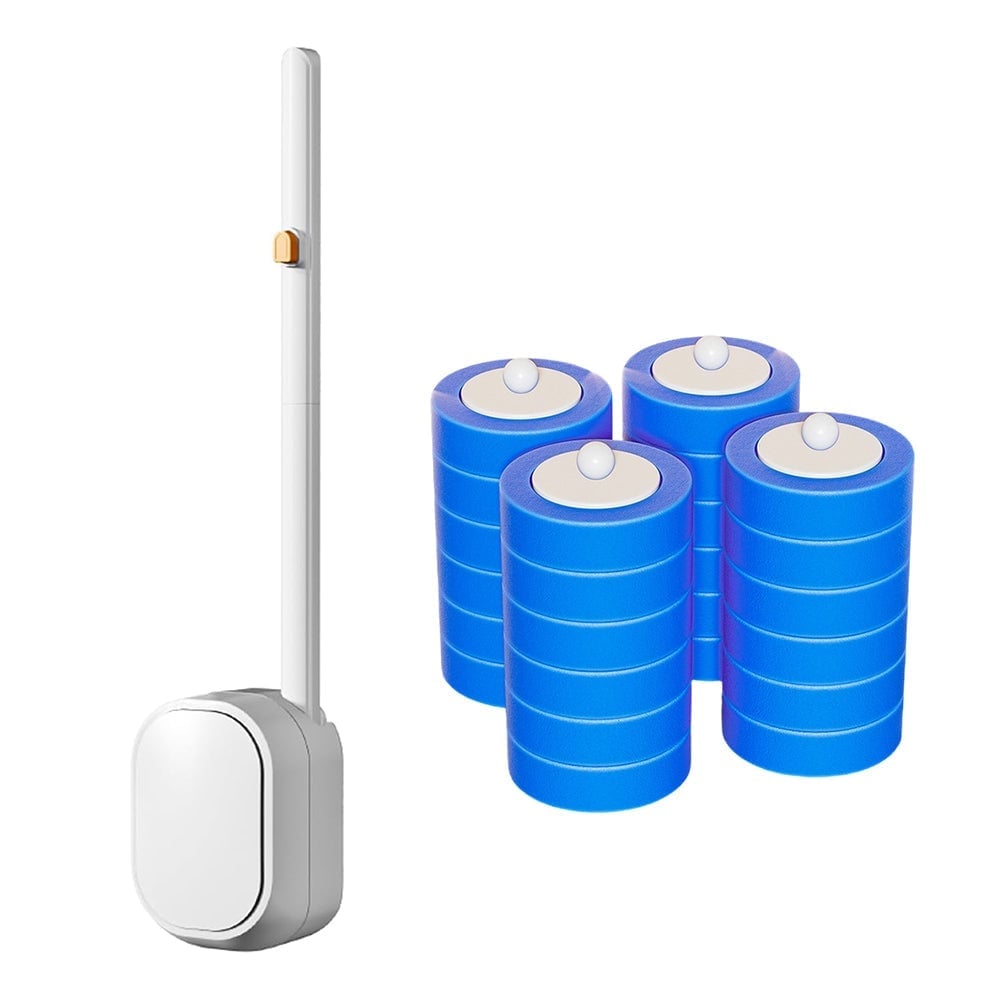Hands-Free Flip-Top Disposable Toilet Brush