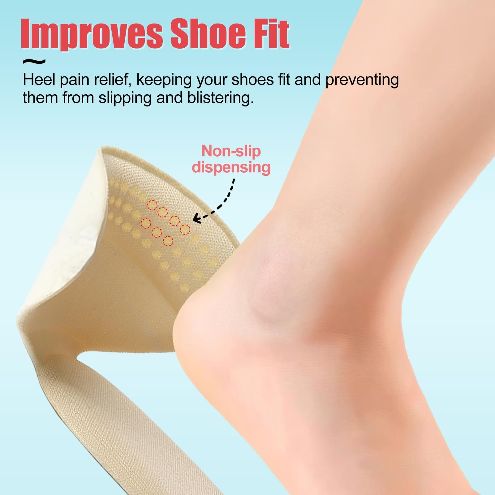 Anti-slip Heel Liners Soft Cushion Heel Protector Pads for Women Men Shoes