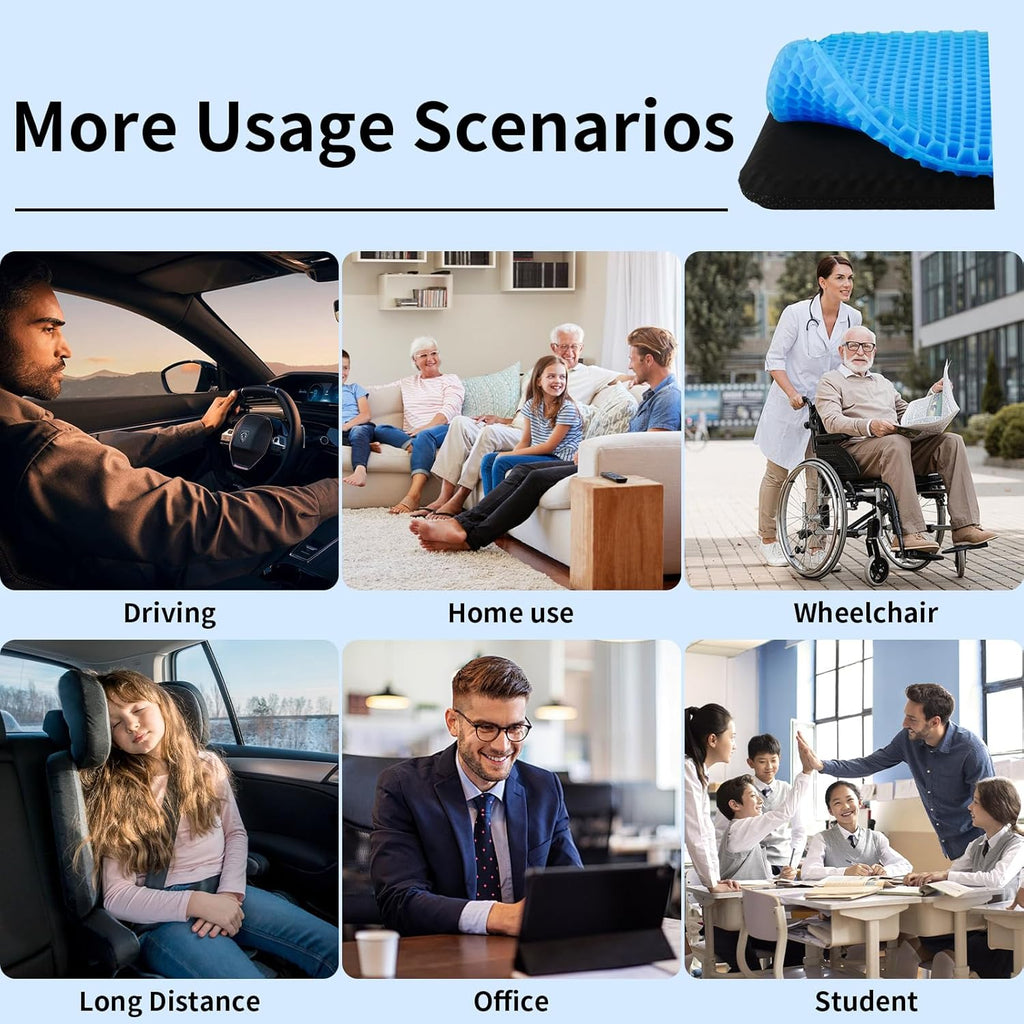 💺 Silicone Gel Seat Cushion for Prolonged Sitting