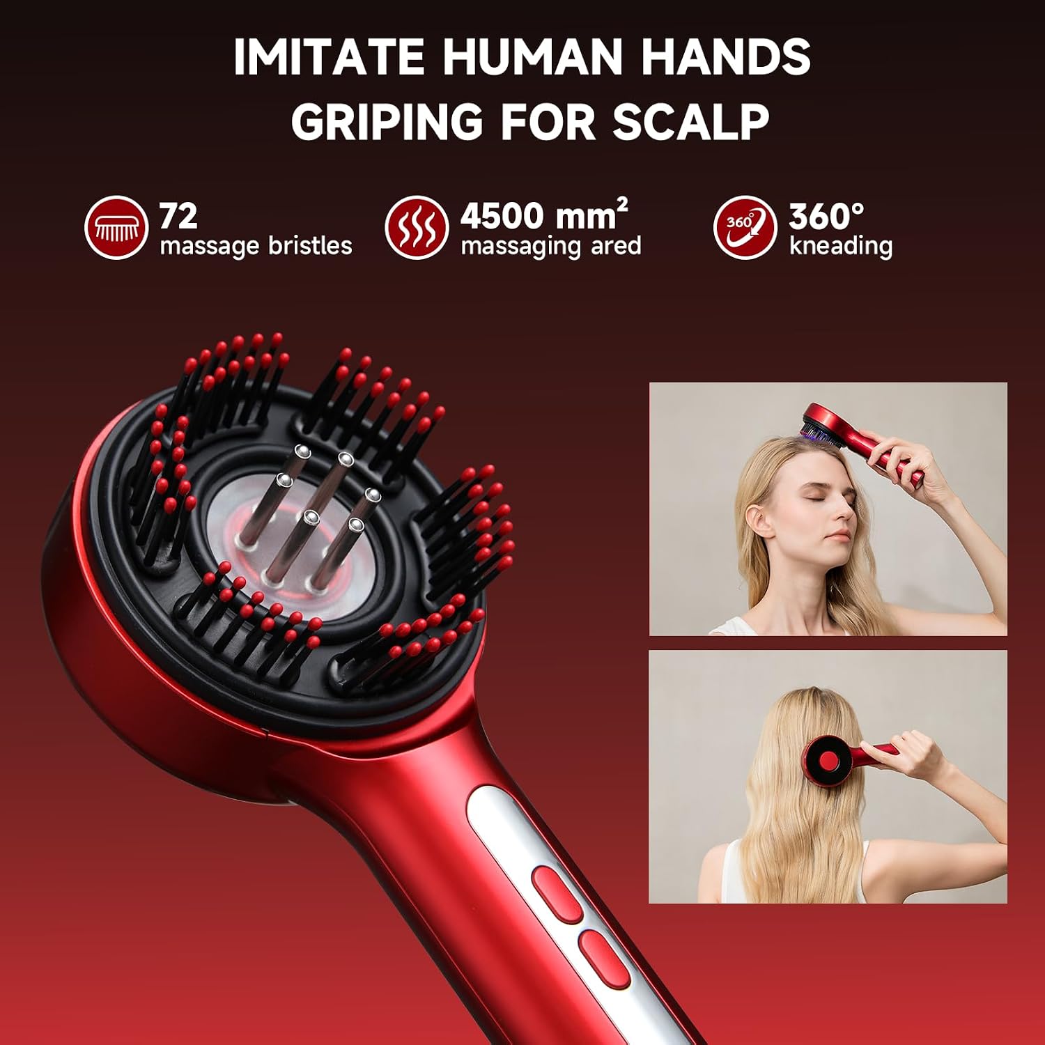 3-in-1 Electric Scalp Massager Hair Growth Hair Oil Applicator, Portable Electric Scalp Brush, IPX7 Waterproof Head Massager