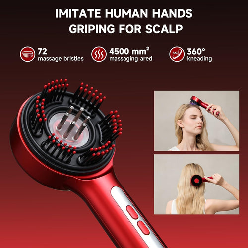 3-in-1 Electric Scalp Massager Hair Growth Hair Oil Applicator, Portable Electric Scalp Brush, IPX7 Waterproof Head Massager