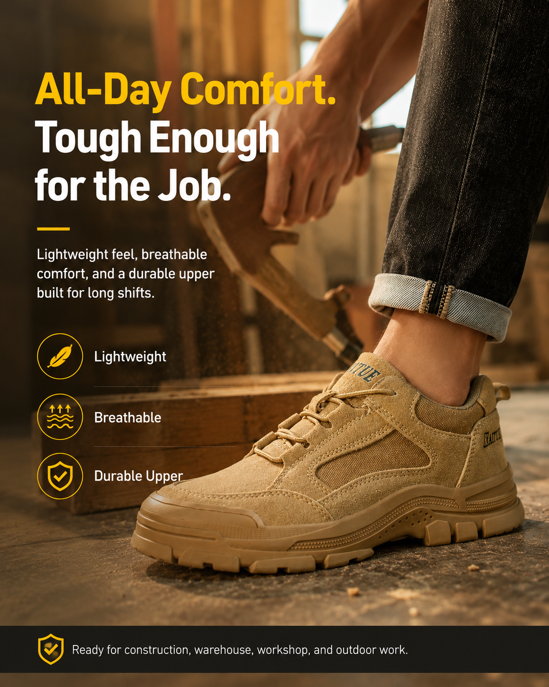 🔥Steel Toe Work Shoes Built for Tough Jobs & All-Day Comfort🔥