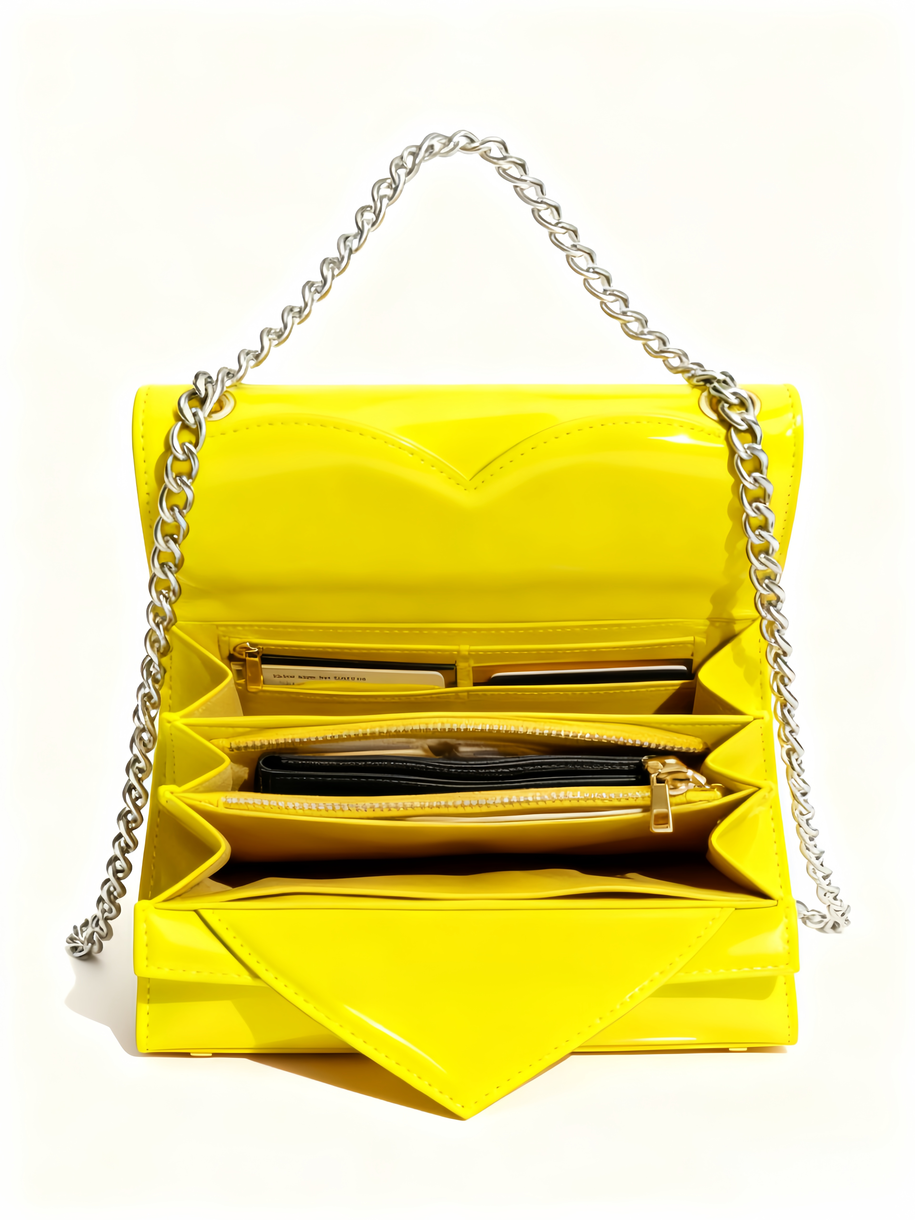 Purselovers Energetic Yellow Heart-Shaped Crossbody Bag