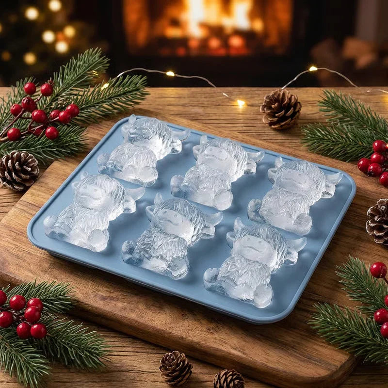✨Buy 1 Get 1 Free✨ Highland Cow Ice Cube Mold - Adorable 3D Silicone Tray for Drinks & Parties