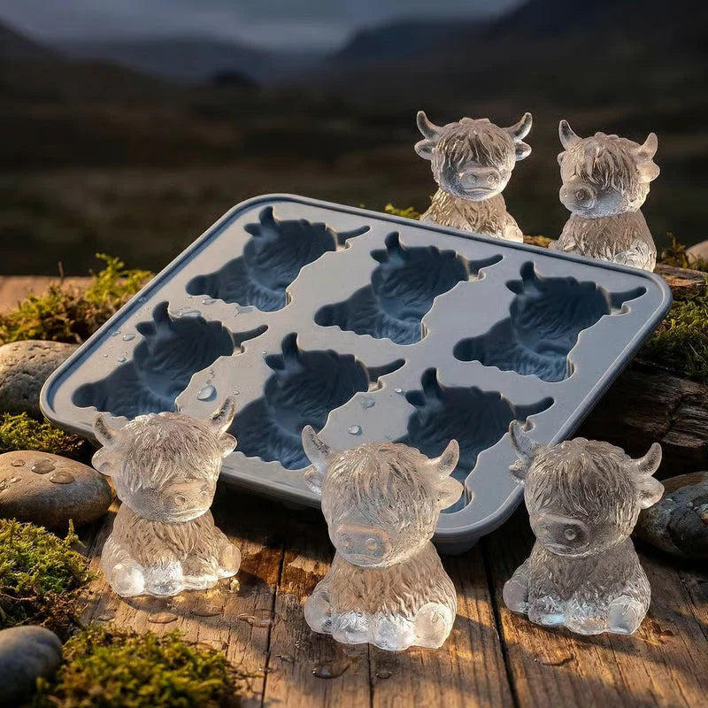 ✨Buy 1 Get 1 Free✨ Highland Cow Ice Cube Mold - Adorable 3D Silicone Tray for Drinks & Parties
