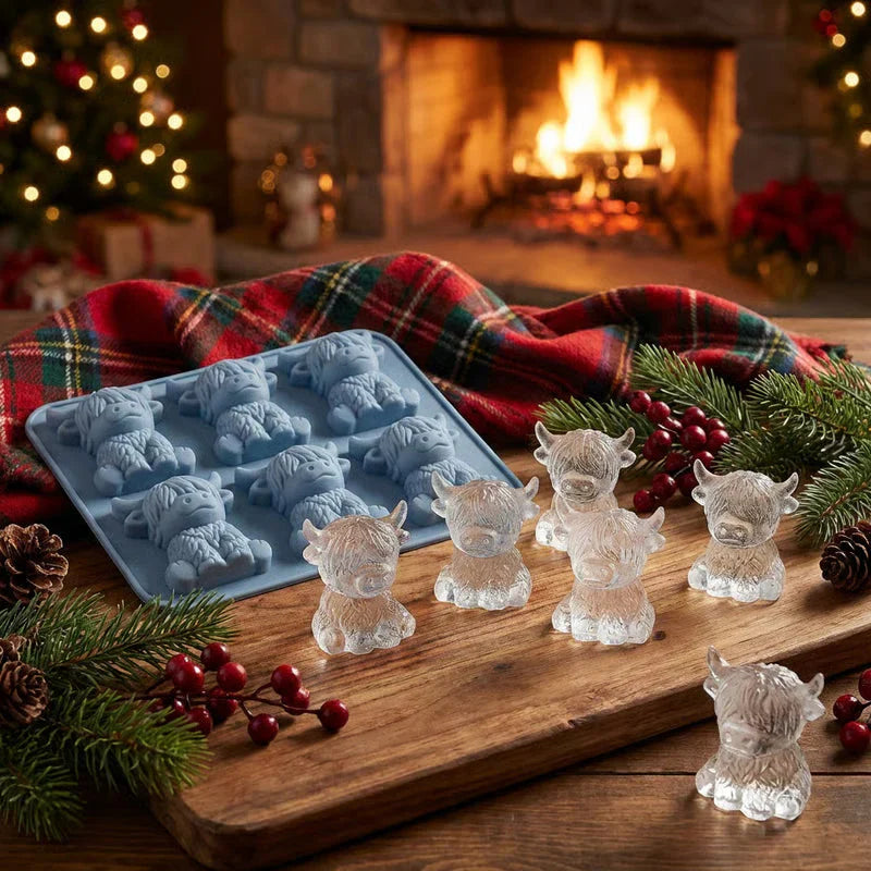 ✨Buy 1 Get 1 Free✨ Highland Cow Ice Cube Mold - Adorable 3D Silicone Tray for Drinks & Parties
