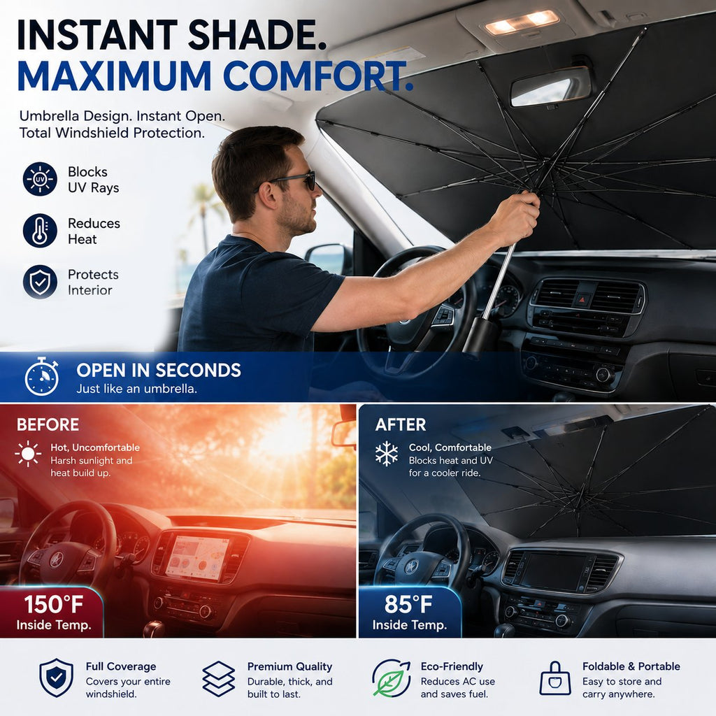 ☀️ Car Windshield Sun Shade Umbrella