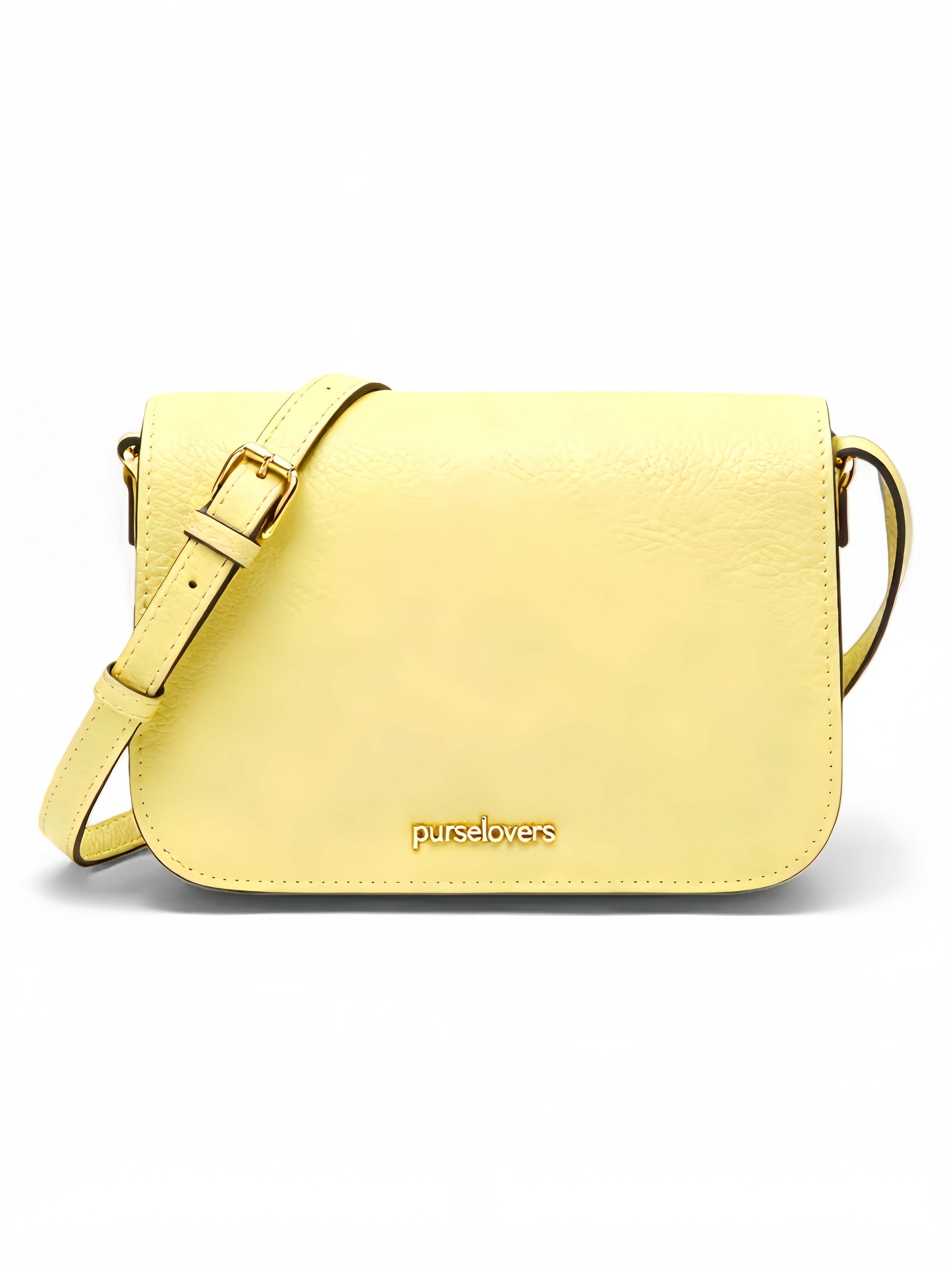 Purselovers Charm pale yellow leather crossbody bag