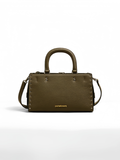Purselovers Olive Green Studded Gold Label Boston Bag
