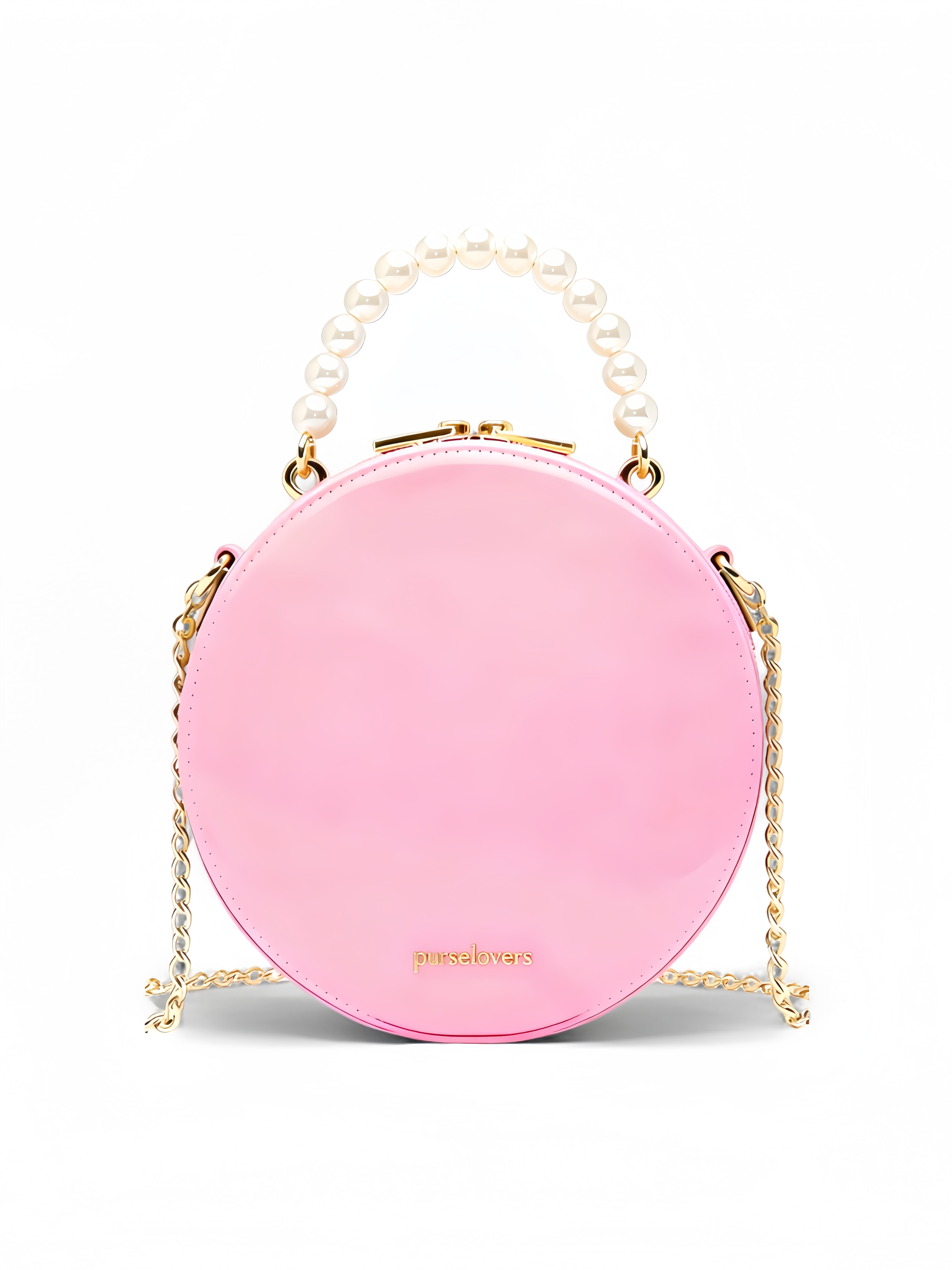 Purselovers Cherry Blossom Pink Pearl Round Cake Gold Label Handbag