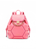 Purselovers Cherry Blossom Pink Geometric Patchwork Backpack with Gold Label
