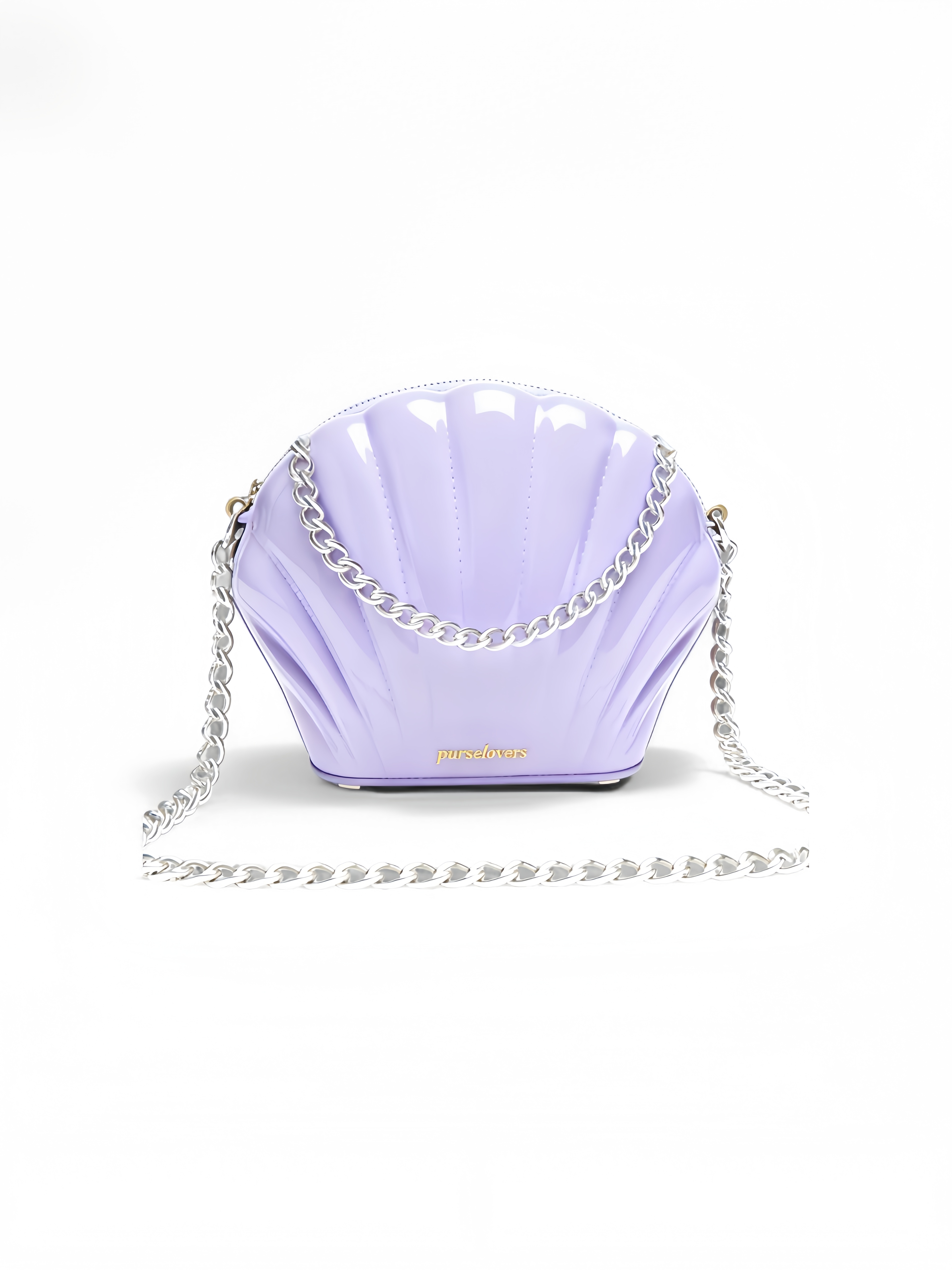Purselovers Taro Purple Shell-shaped Crossbody Bag with Gold Logo