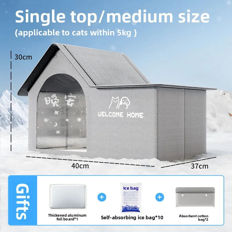 Eco-Friendly Cooling Ice Bed for Cats Dogs Solid Pattern Summer Pet Cat Air Conditioning Tent Winter Dog House Artifact Carton
