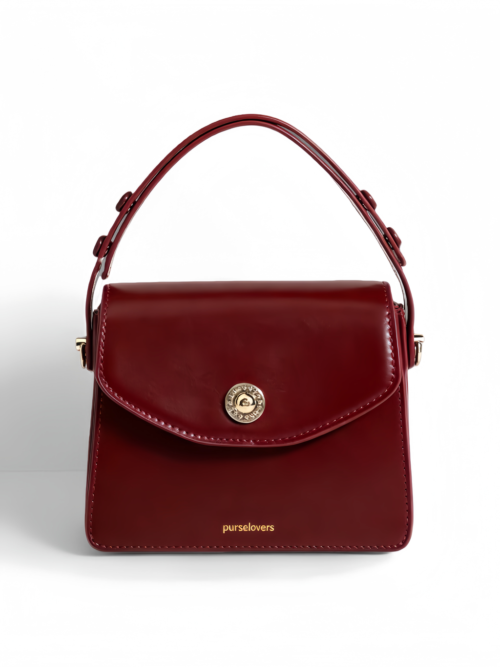 Purselovers Burgundy Vintage Gold Label Handbag