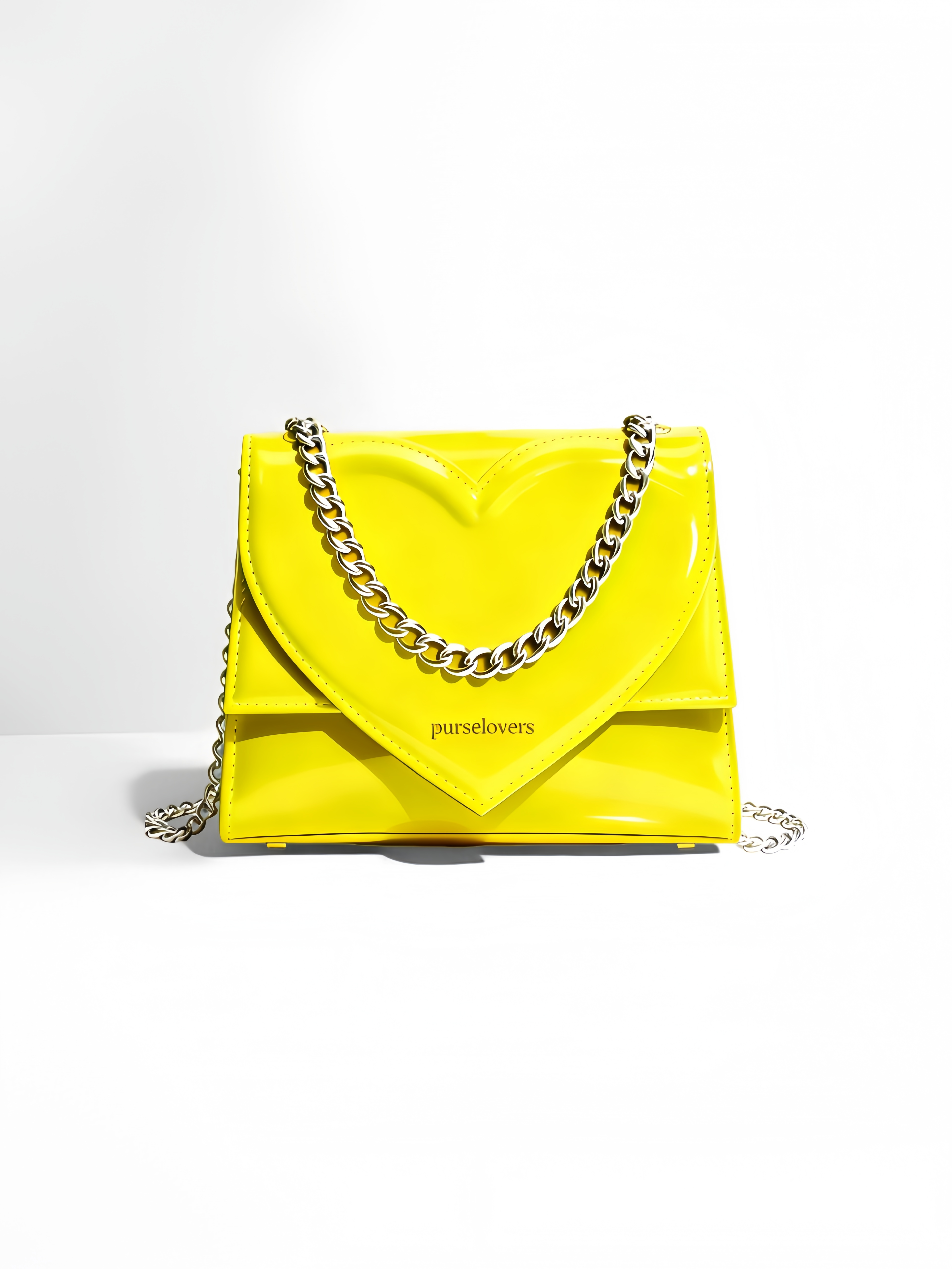 Purselovers Energetic Yellow Heart-Shaped Crossbody Bag
