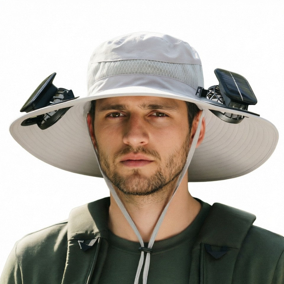 Cross-Border Solar Fan Hat With Long Battery Life Lithium Battery Men'S Outdoor Fishing Hat With Fan Sun Protection Fisherman Hat