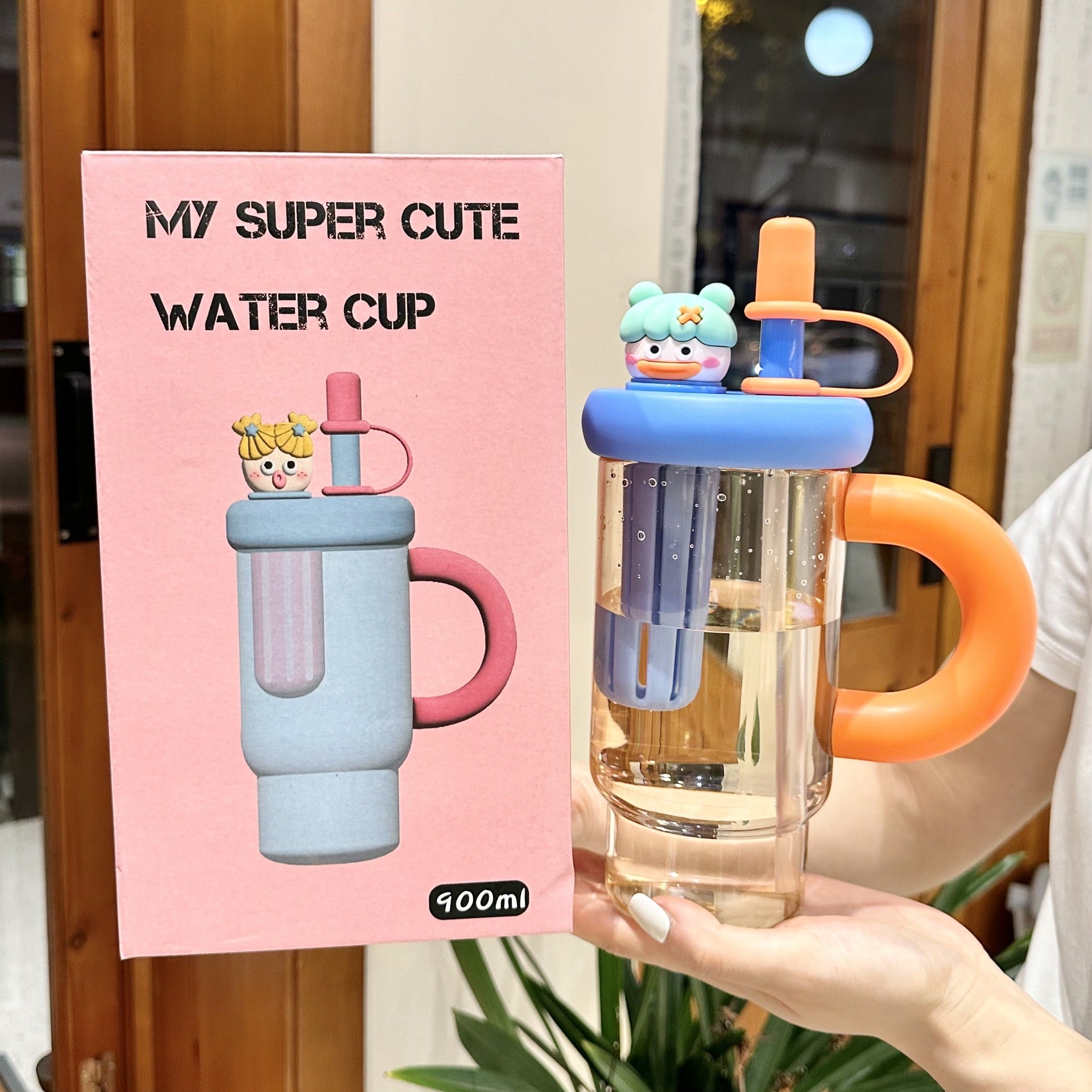 Straw Cup Ice Cup Teapot Summer Large Capacity Water Cup Women'S High Temperature Resistant High-Looking Plastic Cup Cup With Suction