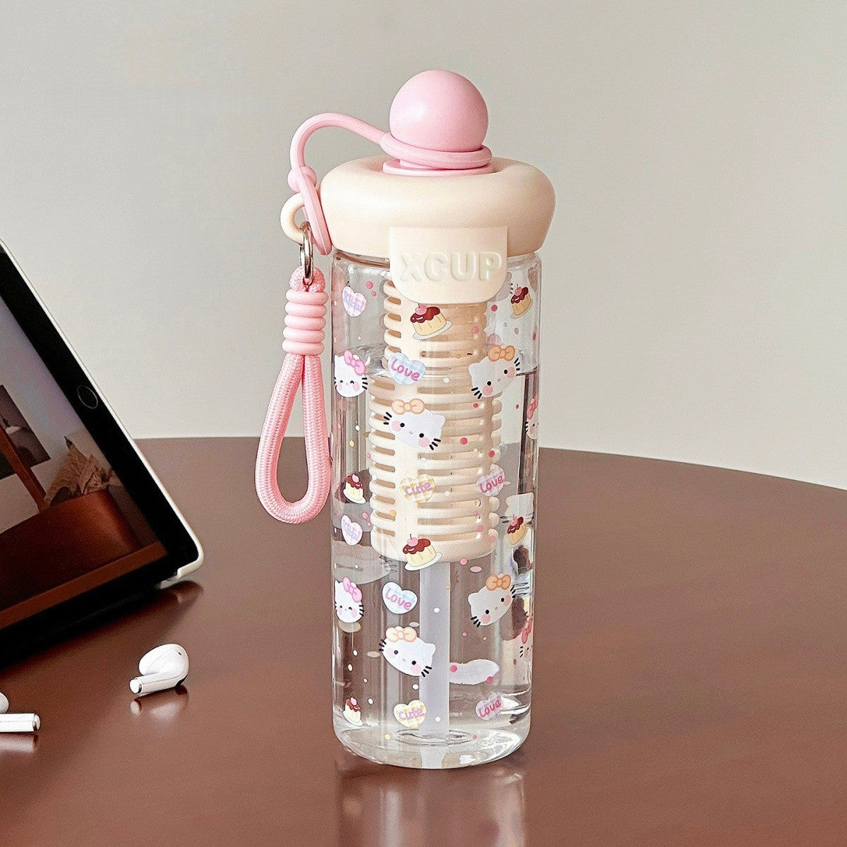 Straw Cup Ice Cup Teapot Summer Large Capacity Water Cup Women'S High Temperature Resistant High-Looking Plastic Cup Cup With Suction