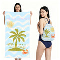 Cross-Border Microfiber Quick-Drying Beach Towel All-In-One Package 2-In-1 Foldable Storage Beach Towel Printed Bath Towel
