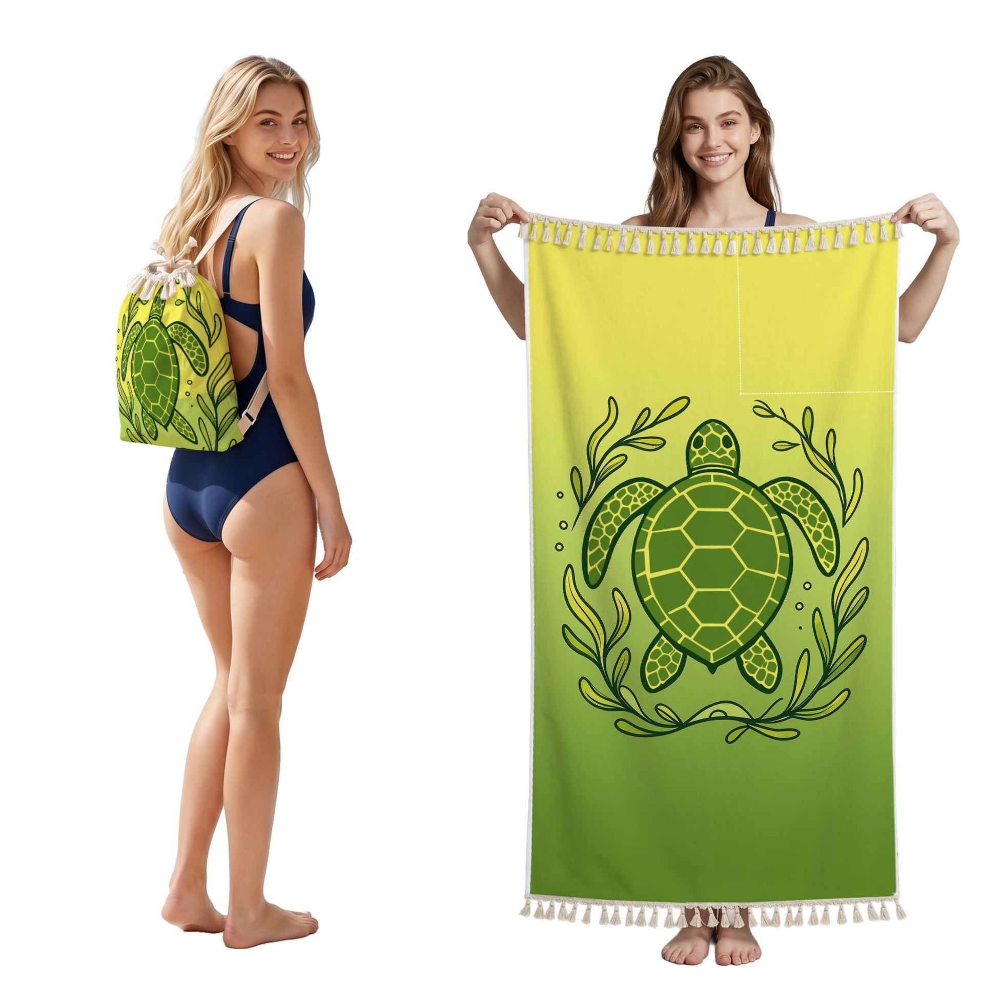 Cross-Border Microfiber Quick-Drying Beach Towel All-In-One Package 2-In-1 Foldable Storage Beach Towel Printed Bath Towel