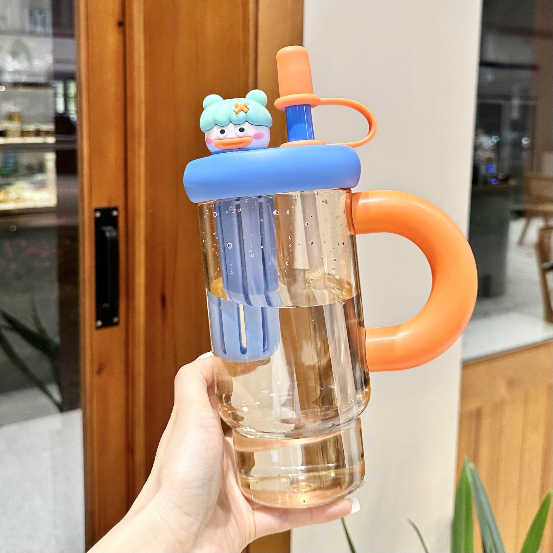 Straw Cup Ice Cup Teapot Summer Large Capacity Water Cup Women'S High Temperature Resistant High-Looking Plastic Cup Cup With Suction