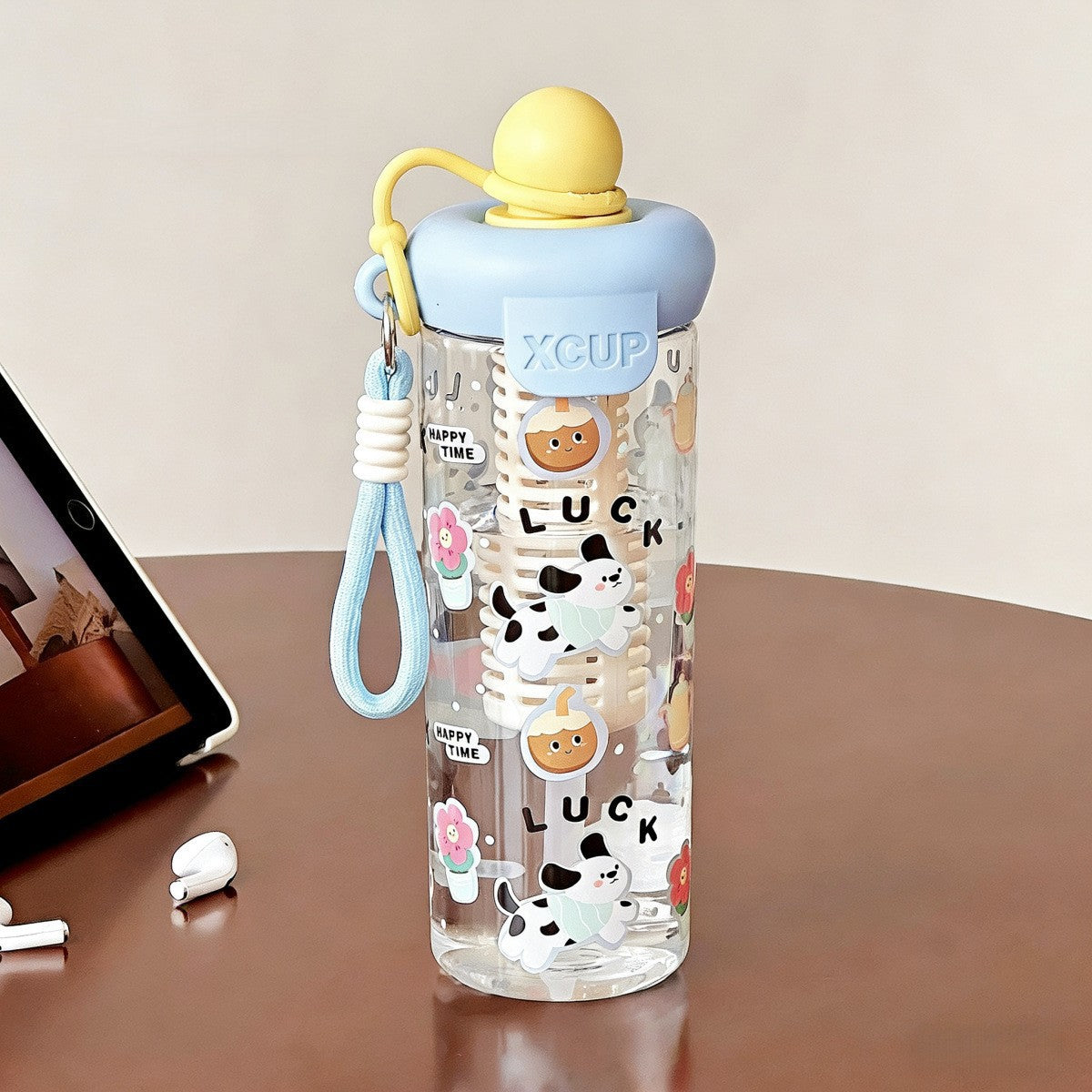 Straw Cup Ice Cup Teapot Summer Large Capacity Water Cup Women'S High Temperature Resistant High-Looking Plastic Cup Cup With Suction