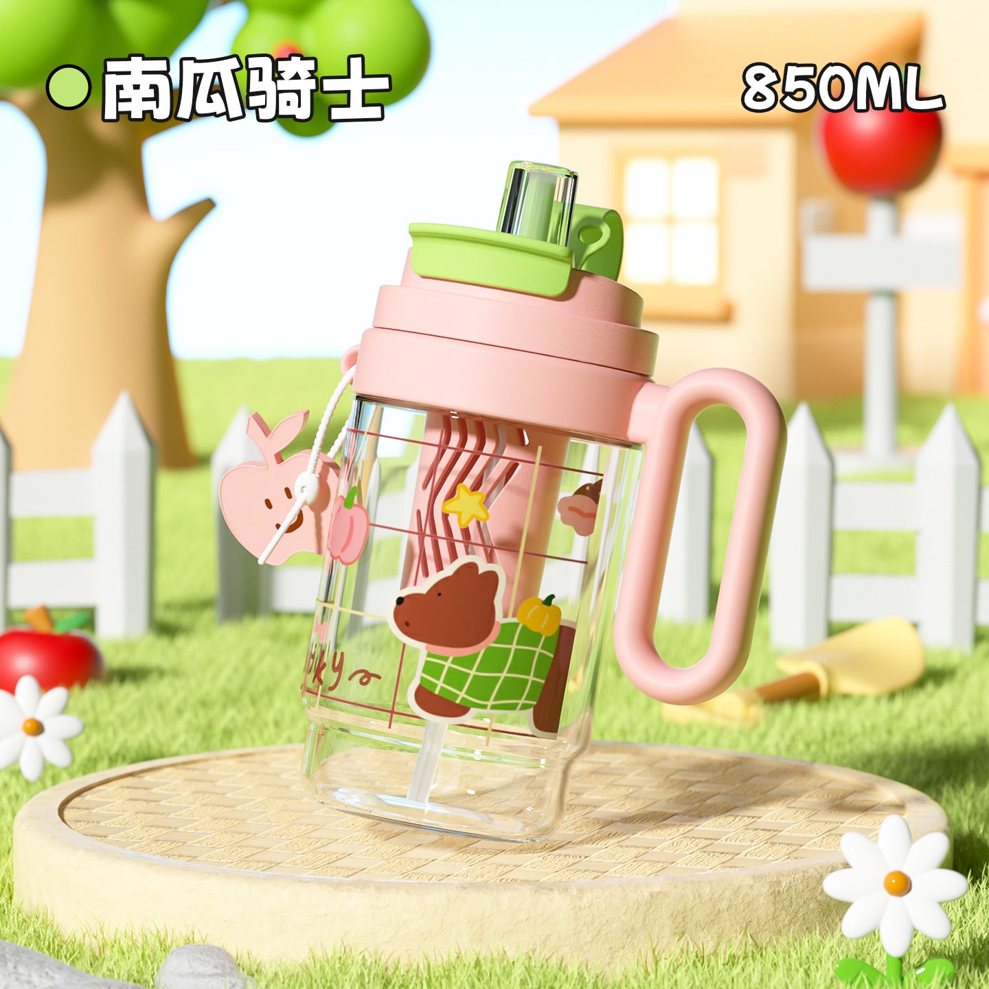 Straw Cup Ice Cup Teapot Summer Large Capacity Water Cup Women'S High Temperature Resistant High-Looking Plastic Cup Cup With Suction