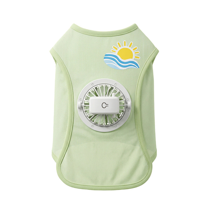 2026 New Fan Dog Clothes Cool Clothing Summer Sun Protection Vest Thin Breathable Small And Medium Dog Pet Clothes